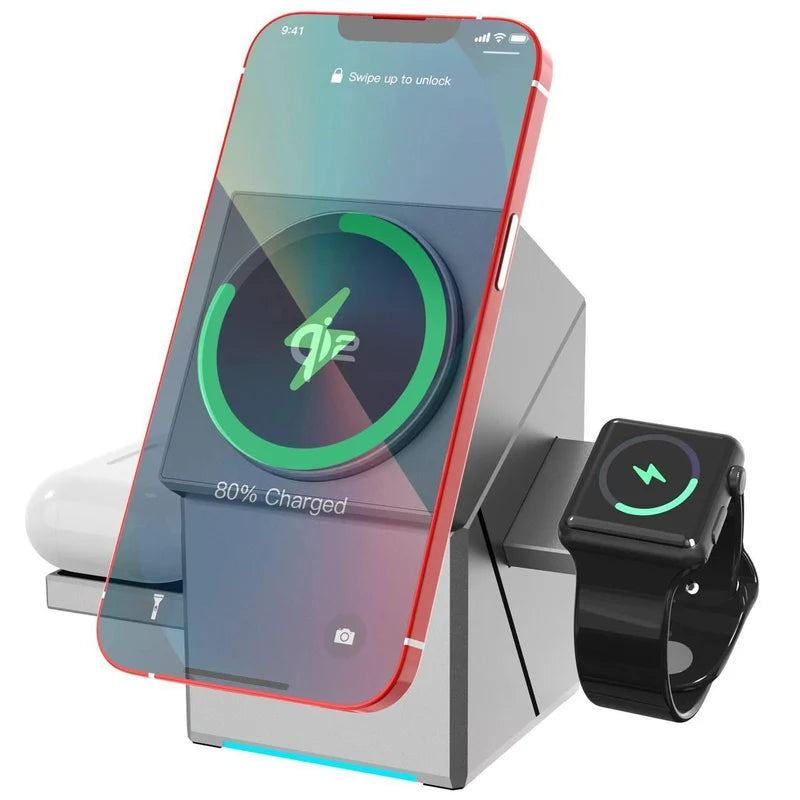 New Generation 3-in-1 Magnetic Pop-up Design Wireless Charger