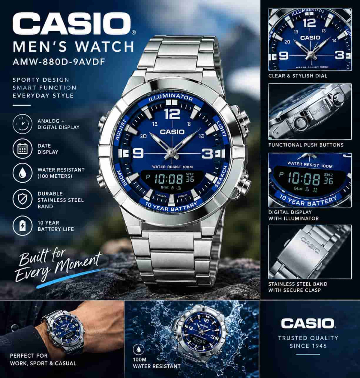 Casio Men's Watch AMW-880D-9AVDF