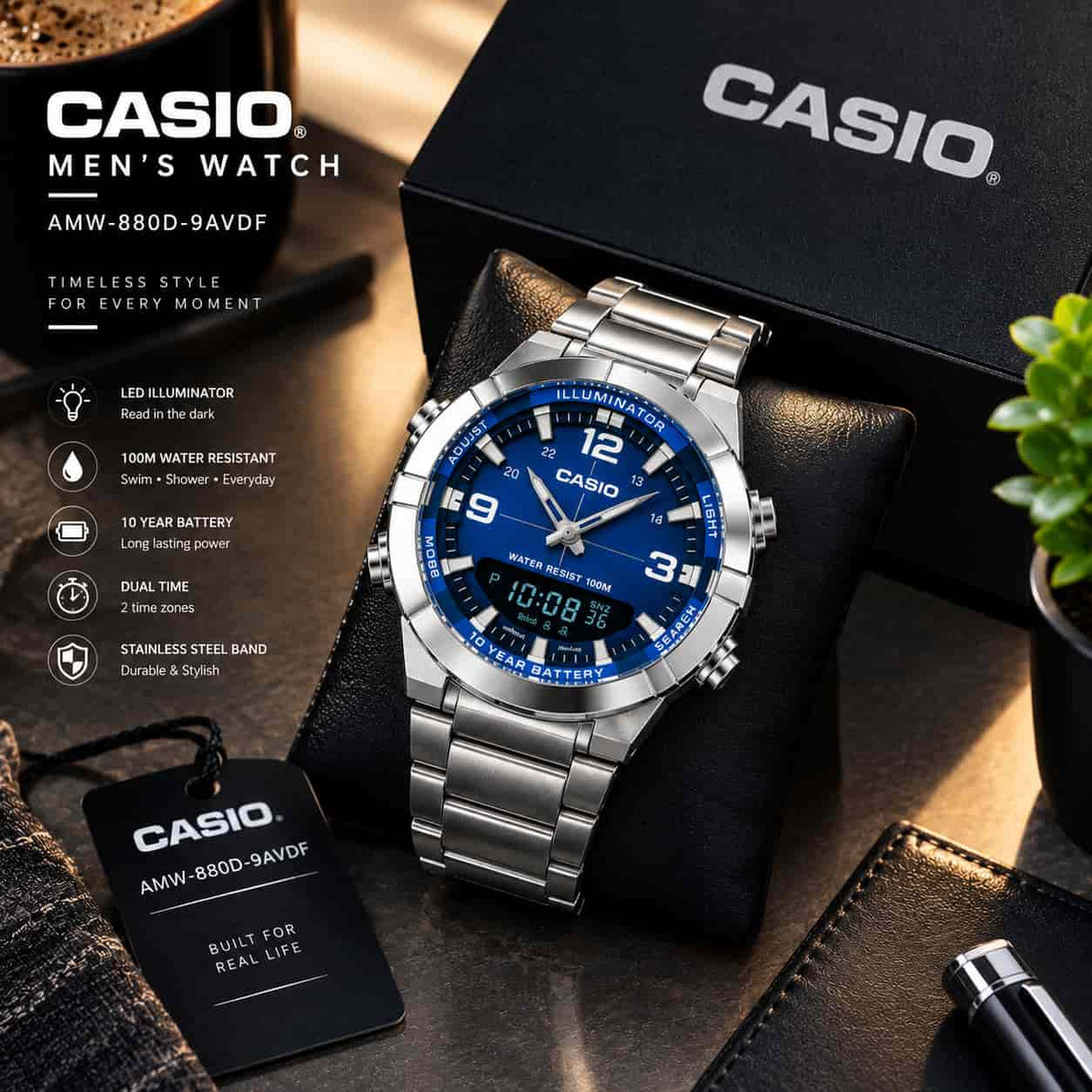 Casio Men's Watch AMW-880D-9AVDF - zaynamart.com
