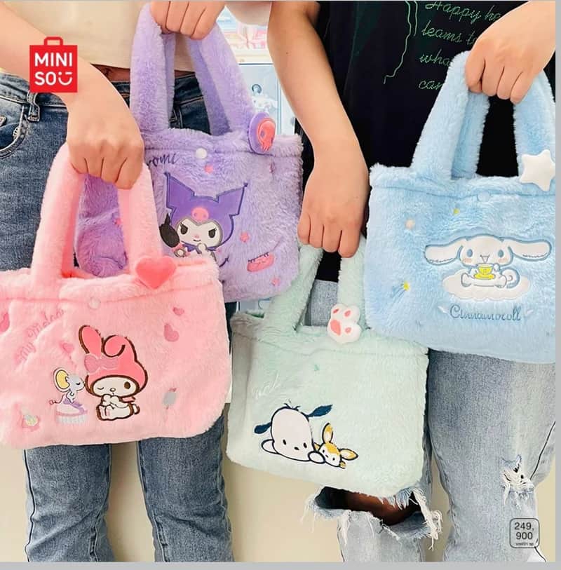 Soft & Fluffy Cartoon Tote Bag – Kawaii Plush Handbag for Girls - zaynamart.com